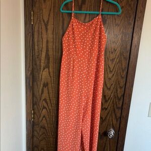 Sage the Label Orange Polka Dot Lightweight Jumpsuit size Large NWT